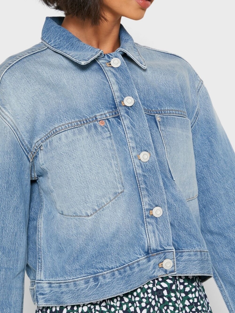 French Connection Crop Denim Jacket for Women